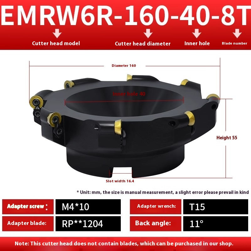 2078-CNC EMR round nose milling cutter head 50R5 plane finishing milling machine cutter head machining center 80/160/63R6 flying cutter head Shandong Denso Pricision Tools Co.,Ltd.